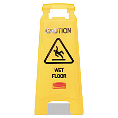 Rubbermaid Commercial "Caution Wet Floor" Sign, 11 x 12 x 25, Yellow (611277YW)