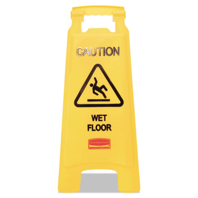 Rubbermaid Commercial "Caution Wet Floor" Sign, 11 x 12 x 25, Yellow (611277YW)