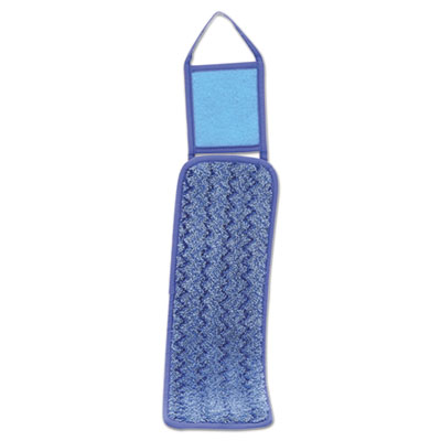 Rubbermaid Commercial HYGEN HYGEN Wet Pad w/Scrubber, Nylon/Polyester Microfiber, 18" Long, Blue (Q415BE)