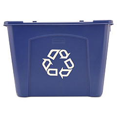 Rubbermaid Commercial Stacking Recycle Bin, 14 gal, Polyethylene, Blue (571473BE)