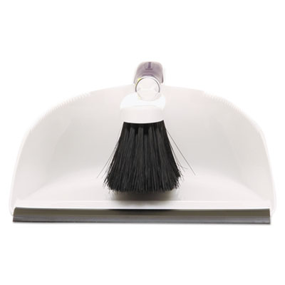 Rubbermaid Commercial Duster Brush with Pan, 9.5 x 12.5, 3.5" Handle, Plastic, White (6C0100)
