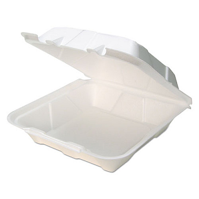 Pactiv FOAM HINGED LID CONTAINERS, WHITE, 9 X 9 X 3.5, 150/CARTON (YTD19901)