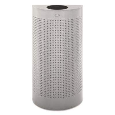 Rubbermaid Commercial Designer Line Silhouettes Waste Receptacle, 12 gal, Steel, Silver Metallic (SH12EPLSM)