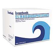 Boardwalk SINGLE-TUBE STIR-STRAWS, 5 1/4", RED, 1000/PACK (BWKSTRU525R10PK)