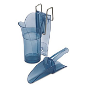San Jamar Saf-T-Scoop and Guardian System for Ice Machines, 6 oz to 10 oz Ice Scoop, Transparent Blue (SI5000)