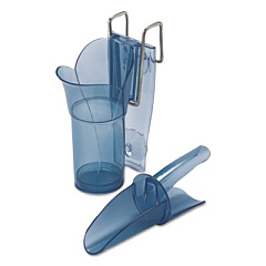 San Jamar Saf-T-Scoop and Guardian System for Ice Machines, 6 oz to 10 oz Ice Scoop, Transparent Blue (SI5000)
