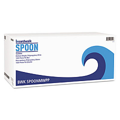 Boardwalk Mediumweight Polypropylene Cutlery, Teaspoon, White, 1000/Carton (BWKSPOONMWPP)