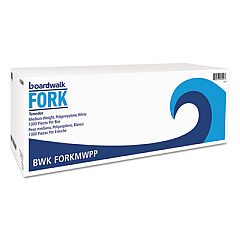 Boardwalk Mediumweight Polypropylene Cutlery, Fork, White, 1000/Carton (BWKFORKMWPP)