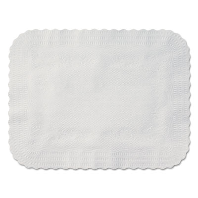 Hoffmaster Scalloped Edge Traymat, Smooth Surface, 19.13" x 14", White, 1,000/Carton (410202)