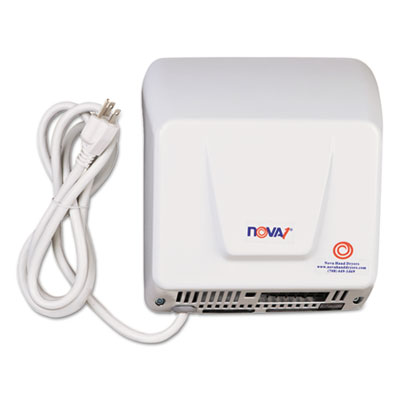 WORLD DRYER NOVA Hand Dryer, 110-120V, Aluminum, White (083300000P)