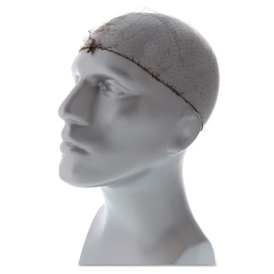 AmerCareRoyal Lightweight Latex-Free Hairnets, Dark Brown, 24 in., Nylon, 144/Box (RPH144LTDBPK)