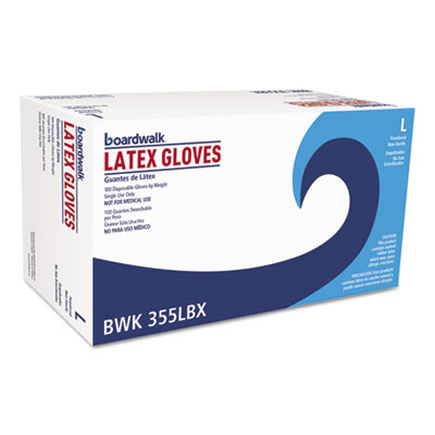 Boardwalk General Purpose Powdered Latex Gloves, Large, 100/Box (BWK355LBX)