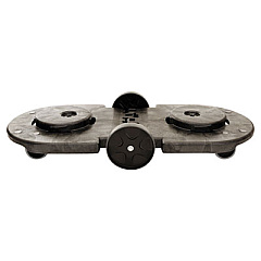 Rubbermaid Commercial BRUTE Tandem Dolly, Two-Container, 300 lb Capacity, 20.25w x 45d x 8h, Black (264600BLA)