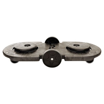 Rubbermaid Commercial BRUTE Tandem Dolly, Two-Container, 300 lb Capacity, 20.25w x 45d x 8h, Black (264600BLA)