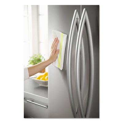 Rubbermaid Commercial HYGEN HYGEN Sanitizer Safe Microfiber Cloth, 16 x 19, White/Yellow, 288/Carton (1805729)