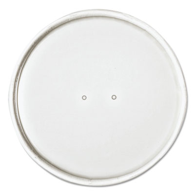 SOLO Paper Lids for Food Containers, For 32 oz Containers, Vented, 4.6" Diameter x 0.7" h, White, 25/Bag, 20 Bags/Carton (CH32A)