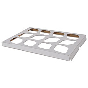 SCT Cupcake Holder Inserts, 12-Cupcake Holder, 9.88 x 13.88 x 0.88, White/Brown, Paper, 200/Carton (10016)