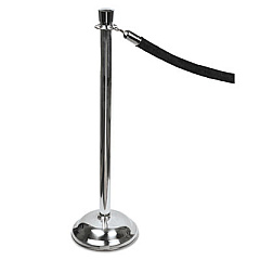 Tatco Crowd Control Posts, Chrome, 41" High, Silver, 2/Box (11000)