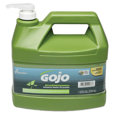 AbilityOne 8520016471708 GOJO SKILCRAFT ECOPREFERRED PUMICE HAND CLEANER, LIME, 1 GAL PUMP, LIME, 4/BOX