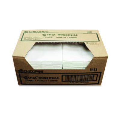 Chicopee Durawipe Shop Towels, 13 x 15, Flat, White, 300/Carton (8483)