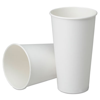 AbilityOne 7350016457874, SKILCRAFT, Biobased Disposable Paper Cups, 21 oz, White, 1,000/Box
