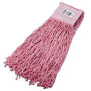 Rubbermaid Commercial Specialty Synthetic Blend Mop Heads, Cut-End, 24oz, Pink, 6/carton (F13700PINK)