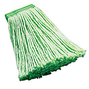 Rubbermaid Commercial Synthetic Wet Mop Heads, Green, 16 Oz, 5" Headband, 6/carton (F136LGR)