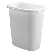 Rubbermaid Open-Top Wastebasket, 14.4 qt, Plastic, White, 6/Carton (2958WHICT)