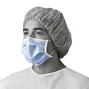 Medline Standard Procedure Face Mask, Cellulose, Blue, 50/box (NON27375Z)
