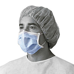 Medline Standard Procedure Face Mask, Cellulose, Blue, 50/box (NON27375Z)