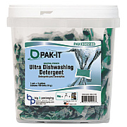 PAK-IT Ultra Dish Detergent, Lemon Scent, 100 Paks/Tub, 4 Tubs/Carton (5505203100CT)
