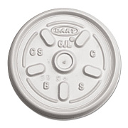 Dart Plastic Lids for Foam Containers, Vented, Fits 3.5 oz to 6 oz, White, 100/Pack, 10 Packs/Carton (6JL)