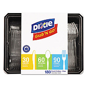 Dixie Heavyweight Polystyrene Cutlery, Fork/Knife/Spoon, Plastic, Clear, 180/Pack, 10 Packs/Carton (CH0369DX7)
