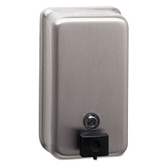 Bobrick ClassicSeries Surface-Mounted Soap Dispenser, 40 oz, 4.75 x 3.5 x 8.13, Stainless Steel (2111)