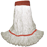 Boardwalk Saddleback Loop-End Wet Mop Heads, Rayon, Large, White, 12/Carton (SP200L18DZ)