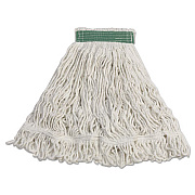 Rubbermaid Commercial Super Stitch Rayon Mop Heads, White, Medium, 6/Carton (D412)