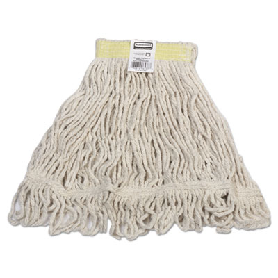 Rubbermaid Commercial Super Stitch Blend Mop, Cotton/Synthetic, Small, White, 6/Carton (D211WHI)