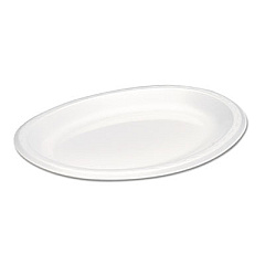 Genpak Elite Laminated Foam Platters, 8 1/2 X 11 1/2, White, 125/pack, 4 Pack/carton (LAM11)