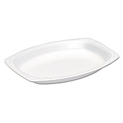 Genpak Elite Laminated Foam Platter, 7 X 9, White, Rectangle, 125 Pack, 4 Packs/carton (LAM79)