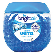 BRIGHT Air Scent Gems Odor Eliminator, Cool and Clean, Blue, 10 oz Jar, 6/Carton (900228CT)