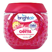 BRIGHT Air Scent Gems Odor Eliminator, Island Nectar and Pineapple, Pink, 10 oz Jar (900229)