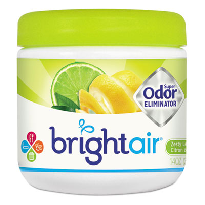 BRIGHT Air Super Odor Eliminator, Zesty Lemon and Lime, 14 oz Jar (900248)