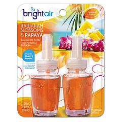 BRIGHT Air Electric Scented Oil Air Freshener Refill, Hawaiian Blossoms And Papaya, 2/pack (900256PK)