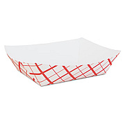 SCT Paper Food Baskets, 5 lb Capacity, 8.48 x 5.86 x 2.09, Red/White, Paper, 500/Carton (0429)