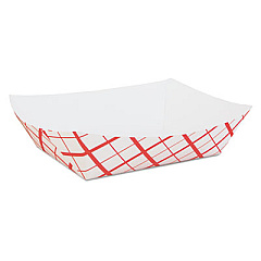 SCT Paper Food Baskets, 5 lb Capacity, 8.48 x 5.86 x 2.09, Red/White, Paper, 500/Carton (0429)