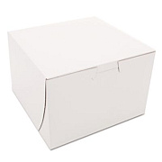 SCT White One-Piece Non-Window Bakery Boxes, 6 x 6 x 4, White, Paper, 250/Bundle (0909)