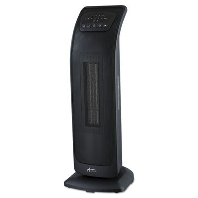 Alera Tower Ceramic Heater With Remote Control, 9 1/8"w X 8 3/8"d X 23"h, Black (ALEHECT23)