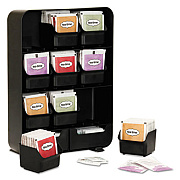 Mind Reader Baggy Nine-Drawer Tea Bag and Accessory Holder, 10.24 x 4.33 x 13.11, Black (TBORGBLK)