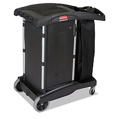 Rubbermaid Commercial Compact Turndown Housekeeping Cart, 22w X 38 1/4d X 44h, Black (9T77)