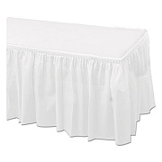 Hoffmaster Tableskirts, Plastic, 29" x 14 ft, White, 6/Carton (110010)